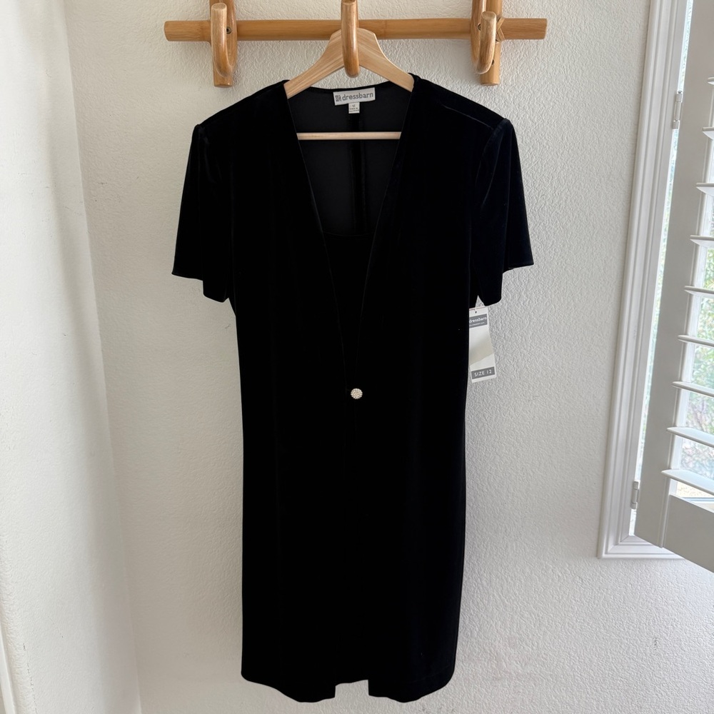 NWT Dressbarn vintage 90s velvet midi dress with cardigan overlay goth party